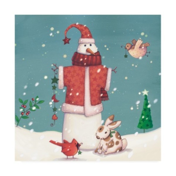 Trademark Fine Art Viv Eisner 'Folk Snowman Ii' Canvas Art, 24x24 WAG13223-C2424GG